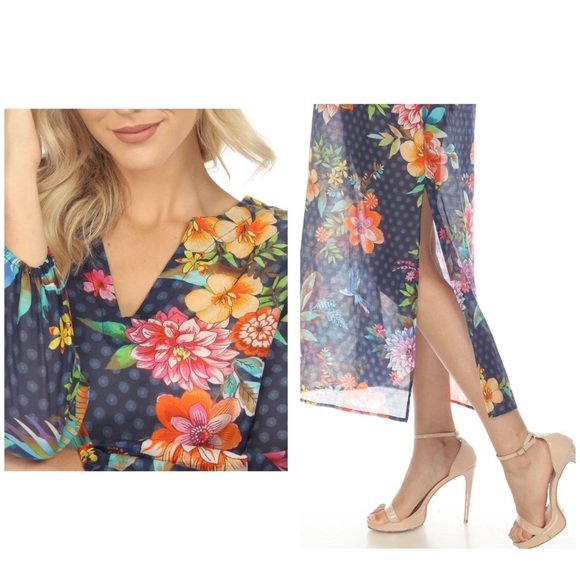 Johnny Was cover up dress in cotton and silk NWT - Picture 4 of 7